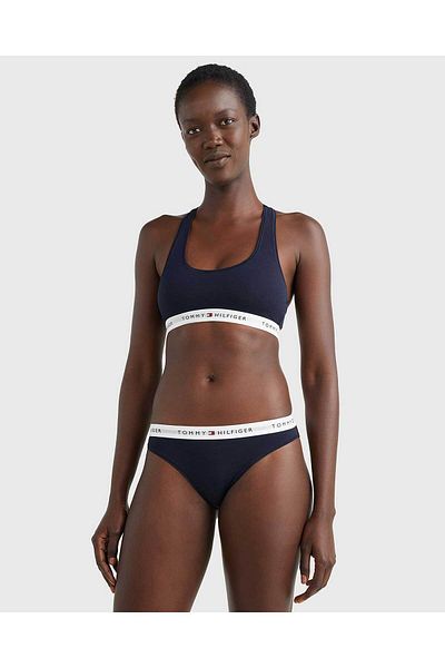 Tommy Hilfiger Marineblaues Damenhöschen mit Markenlogo und elastischem Band, geeignet für den täglichen Gebrauch Uw0uw03836-dw5