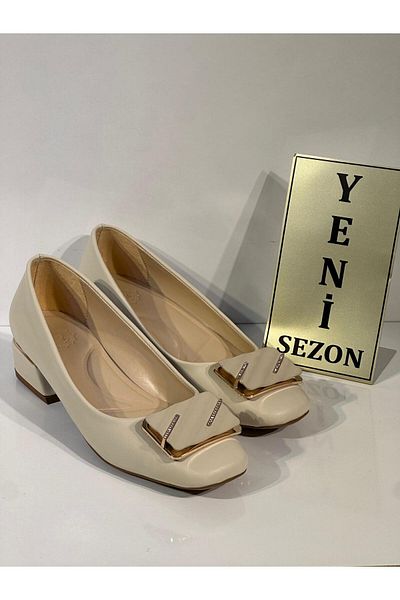 Park Moda Pm350 K4846 Short Stylish Heeled Shoes with Forehead Heel Buckle