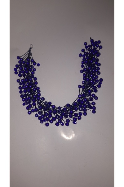 Uslu Çeyiz TEL lacivert BONCUKLU  Gelin Saç Ve Türban ya da günlük kullanım s...