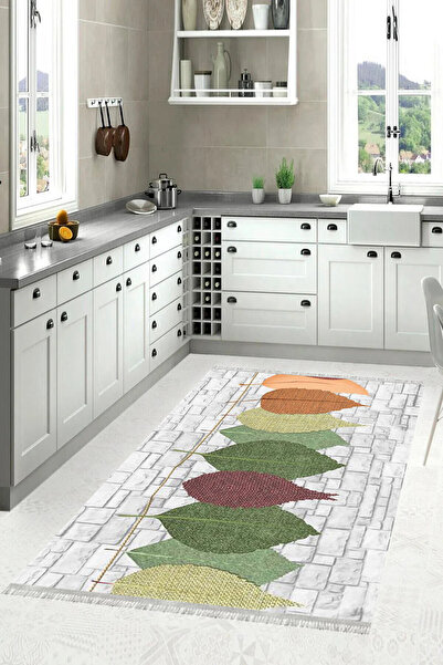 MUBO Kaymaz Tabanlı Yıkanabilir Antibakteriyel Dijital Baskı Mutfak Halısı Yo...