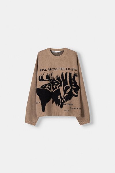 Bershka Printed jacquard sweater