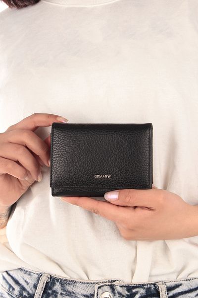 Grande Genuine 2632 Model Black Leather Women's Wallet