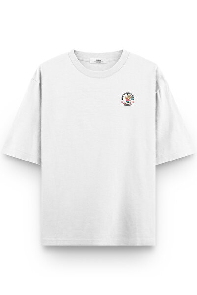 Overoz Rude Boy Біла Oversize футболка - з принтом на спині, унісекс, 1304