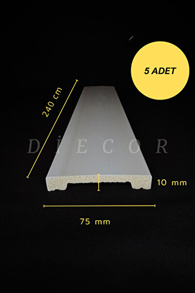 DİECOR Dekoratif Boyanabilir 5 Adet 7,5 cm  Polistren Duvar Çıtası
