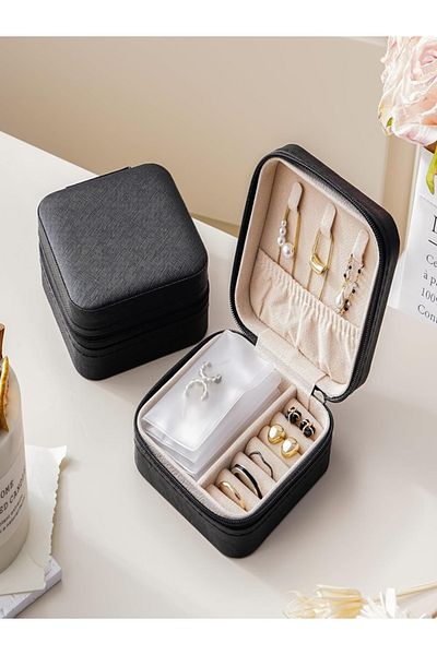 gaman Design Mini Jewelry Box, Travel Size Jewelry Organizer, Necklace, Earring, Ring Box