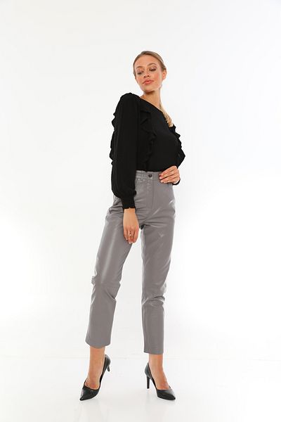 Basics&More Women's Five Pocket Leather Pants