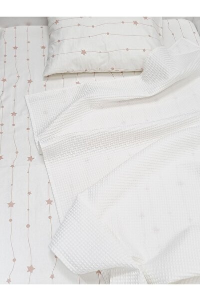 Yada Baby طقم بيكيه للأطفال والرضع 100% قطن أبيض اللون - 90x140 سم