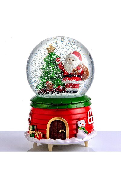 Bravo Yılbaşı Yeniyıl Hediyelik Büyük Boy Püskürtmeli Kar Küresi Noel Baba Yı...