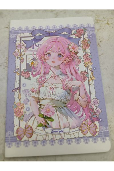Meyra Accessories Anime Princess Girl Theme Colorful Page Notebook Notebook Agenda School Notebook New Model Printed