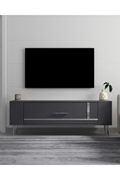 DEMONTE DECOR RETROP1DD TV SEHPASI ANTRASİT-GÜMÜŞ