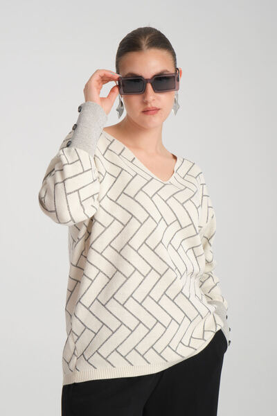 Clothes Fast Women's Silvery V-Neck Sweater