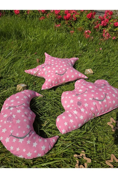 Baby Clime مجموعة أصدقاء النوم باللون الوردي على الوجهين مكونة من 3 قطع - وسا...