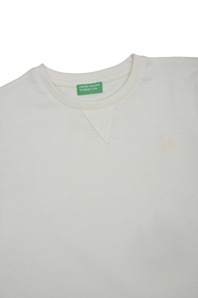 Benetton Boy's Ecru T-Shirt