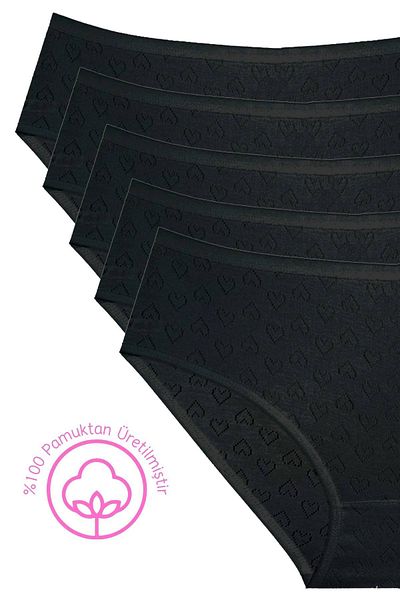 Newlilla 1506 Herz 100 % Baumwolle 5-teiliges Bato-Höschen-Set für Damen V16