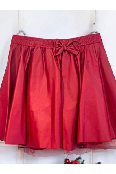 Zekids Fusta din piele pentru fetiță cu detaliu fundă