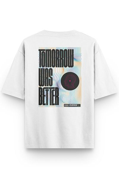 Overoz Μπλουζάκι Unisex Λευκό Oversize εμπριμέ αύριο - 1309