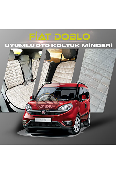 SHOOPLAA طقم وسادة مقعد السيارة باللون البيج من فيات دوبلو مع جيوب ريش تايلان...