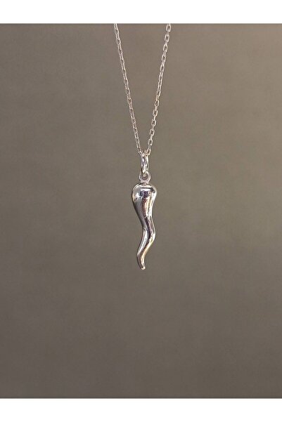 TREND 925 Ayar Gümüş Cornicello, Kolye, Italyan Şans Boynuzu, Biber Kolye, Sevgililer Günü Hediyesi