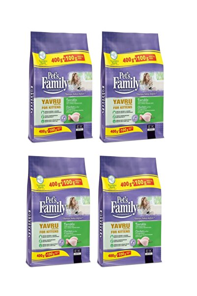 Pets Family Tavuklu Yavru Kedi Maması 500 X 4 Paket (TOPLAM 2000 GR)