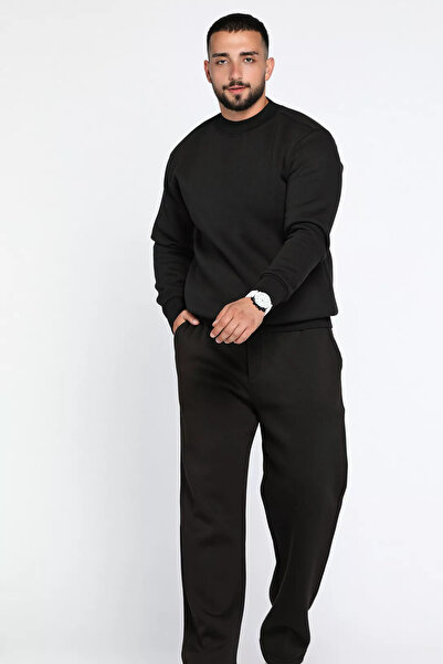 BayBayan Ανδρικό σετ φόρμας Jogger με λαιμόκοψη χωρίς εκτύπωση