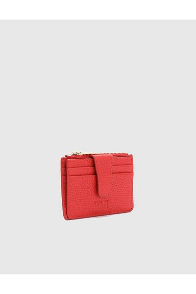 İLVİ Houston Genuine Floater Leather Unisex Red Card Holder