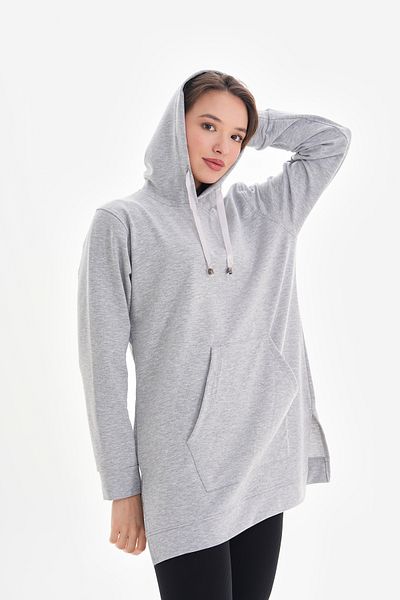 sarıdağ Oversize Combed Cotton Sweatshirt Tunic