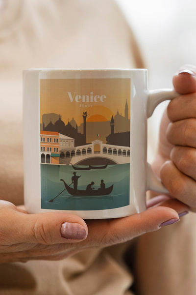South Steel كوب هدية رأس السنة الجديدة إيطاليا-فينيسيا B مطبوع