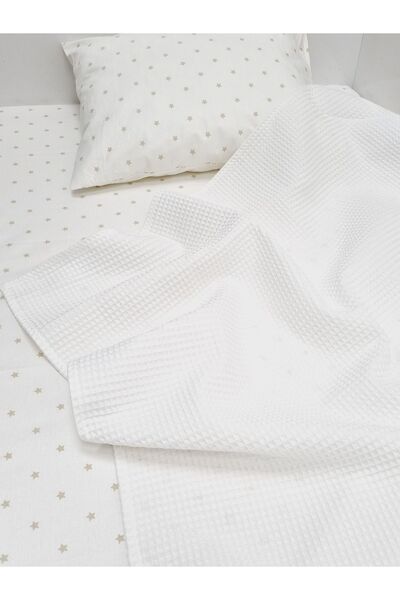 Yada Baby طقم بيكيه للأطفال والرضع 100% قطن أبيض اللون - 90x140 سم