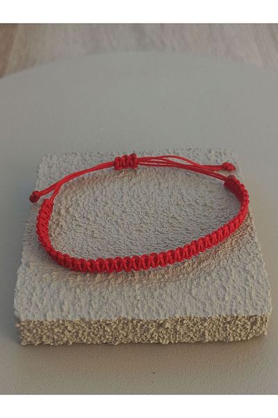 TREND Macrame Red Gift Bracelet - Handmade, Adjustable, Unisex Design, Parachute Lanyard
