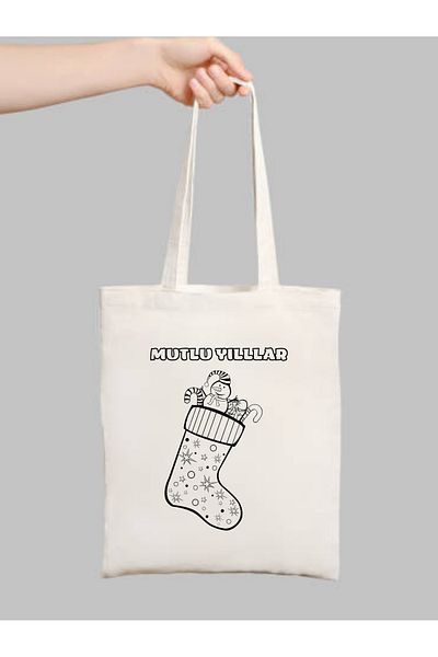 Cemira Christmas Gift Painting Bag New Year Painting Bag Snowman Cloth Bag Event Bag