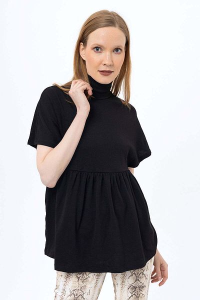 BUTİK MUSON Turtleneck Skirt Ruffled Lycra Blouse