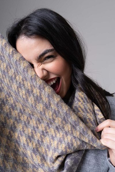 FENZA SCARF LISA DEGRADE WRENCH PATTERN MIXT DE LANA-AKRILĂ BĂRĂ DE IARNĂ