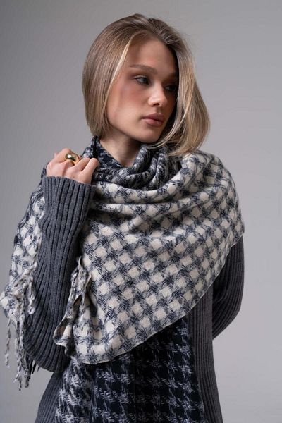 FENZA SCARF LISA DEGRADE WRENCH PATTERN MIXT DE LANA-AKRILĂ BĂRĂ DE IARNĂ