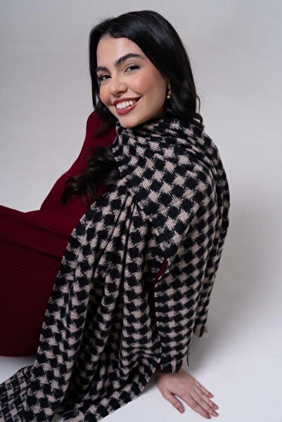 FENZA SCARF Wendy Crown Pattern Wool-Acrylic Mix Winter Scarf