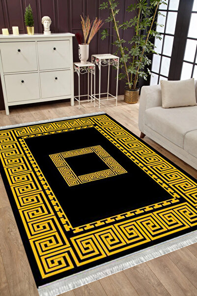 MUBO Kaymaz Tabanlı Yıkanabilir Antibakteriyel Dijital Baskı Klasik Salon Hal...