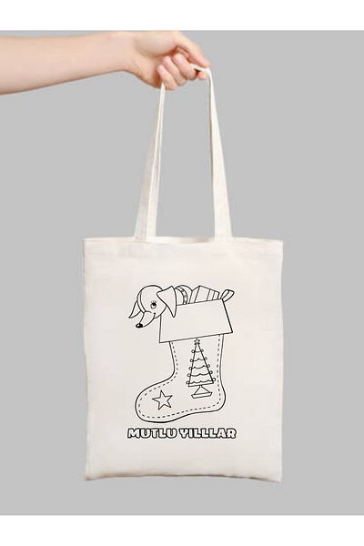 Cemira Christmas Gift Painting Bag, New Year Painting Bag, Snowman Cloth Bag, Event Bag