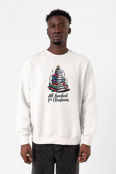 Tshirthane Όλα κράτηση για Χριστουγεννιάτικο λευκό ανδρικό φούτερ 2ip