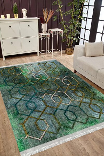 MUBO Kaymaz Tabanlı Yıkanabilir Antibakteriyel Dijital Baskı Modern Salon Ha...