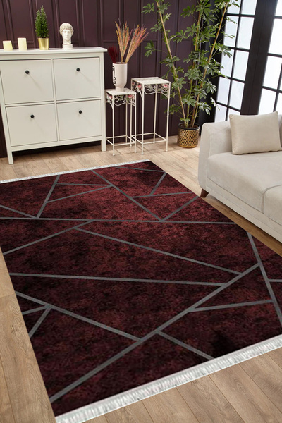 MUBO Pamuk Dokuma Taban Yıkanabilir Kaymaz Tabanlı Antibakteriyel Dijital Bas...