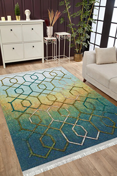 MUBO Kaymaz Tabanlı Yıkanabilir Antibakteriyel Dijital Baskı Modern Salon Ha...