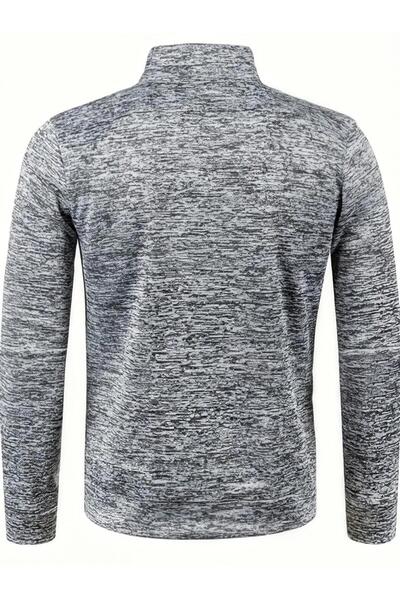 GHASSY CO. Ghassy Co. Erkek Kırçıllı Yüzey Hafif Rüzgar Geçirmez Tam Fermuarlı Polar Ceket