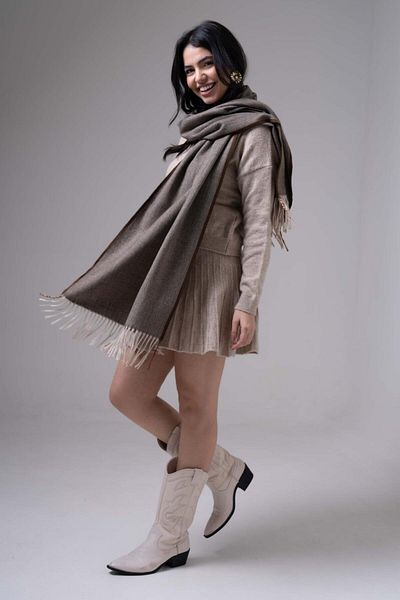 FENZA SCARF Eșarfă de iarnă cu model din amestec de lână-acrilic Kelvin Stripe