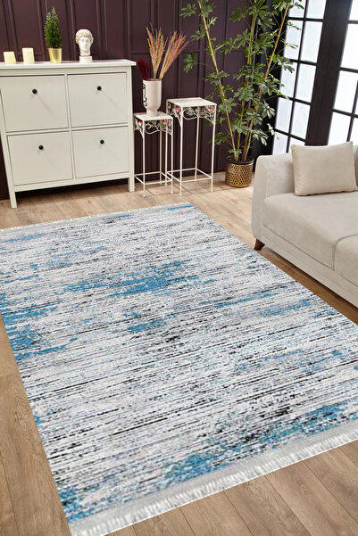 MUBO Kaymaz Tabanlı Yıkanabilir Antibakteriyel Dijital Baskı Modern  Salon Halısı Yolluk Kilim