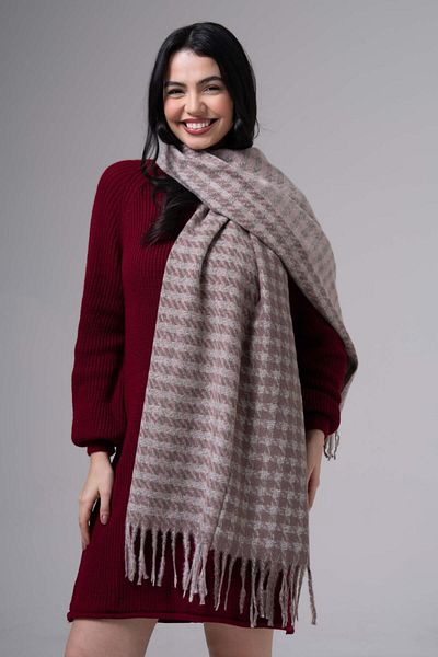 FENZA SCARF LISA DEGRADE WRENCH PATTERN MIXT DE LANA-AKRILĂ BĂRĂ DE IARNĂ