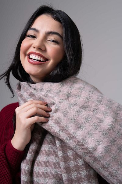 FENZA SCARF LISA DEGRADE WRENCH PATTERN MIXT DE LANA-AKRILĂ BĂRĂ DE IARNĂ
