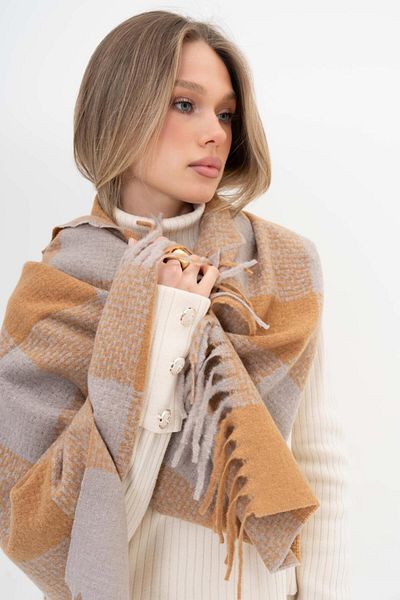 FENZA SCARF ABBEY ΤΕΤΡΑΓΩΝΟ ΜΟΝΤΕΝΙΟ ΜΑΛΛΙ-ΑΚΡΥΛΙΚΟ ΜΙΚΤΟ ΜΟΝΤΕΝΙΟ ΜΕ ΣΧΕΔΙΟ