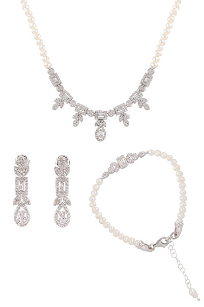 Ecru Atelier Janet Kolye, Küpe ve Bileklik Seti