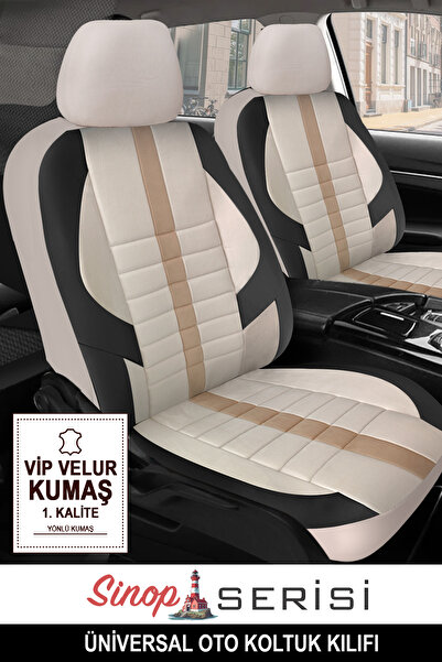 GM-DESIGN Sinop Series - Luxury Universal Car Seat Cover - Full Set of 5 Seats - Special Velur Fabric