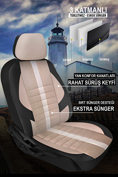 GM-DESIGN Sinop Series - Luxury Universal Car Seat Cover - Full Set of 5 Seats - Special Velur Fabric