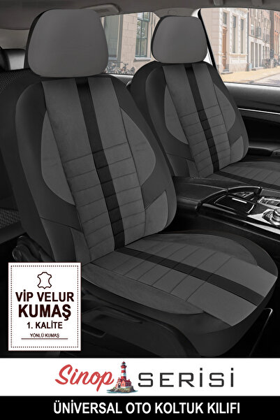 GM-DESIGN Sinop Series - Luxury Universal Car Seat Cover - Full Set of 5 Seats - Special Velur Fabric